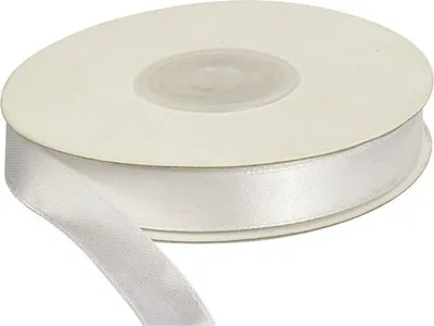 Image de Bande de satin 12 mm/25 m Weiß Party Deko