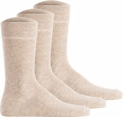 Produktbild von Hudson Uni Socken, 3er Pack - Simply, Basic Socken, einfarbig Beige meliert 39-42