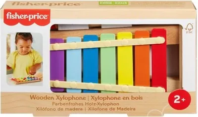 Immagine prodotto di Xilofono in legno Fisher-Price, strumento musicale con 8 note, bacchette in legno, dai 24 mesi in su