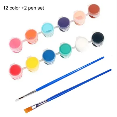 Produktbild von 12 leuchtende Farben, abwaschbare Gouachefarbe, handgemaltes Fingerfarben-DIY-Kunst-Graffiti-Pigmentset für Kinder und Anfänger