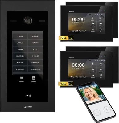 Produktbild von BALTER EVO HD Touch 7 Schwarz/Schwarz 2x7" +2x7" WiFi Video Türsprechanlage bis 1000 Familienhaus