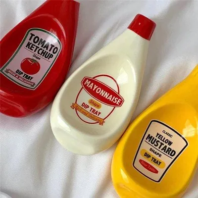 Obrázok produktu pre Keramická miska na dipy, 3-dielna, na kečup a majonézu