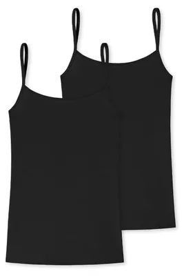 Produktbild von Uncover by Schiesser - Baumwolle - Spaghetti Top - 2er Pack (M Schwarz)