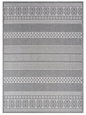 Produktbild von TT Home In-& Outdoor Teppich Wetterfest Balkon Küche Wohnzimmer Boho Rauten Design Größe 200 cm Rund