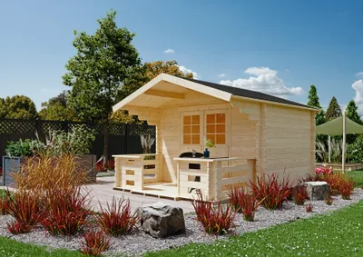 Produktbild von Gartenhaus Hidra II 3,00x2,50 m - inklusive Terrasse und langlebigem EPDM-Dach