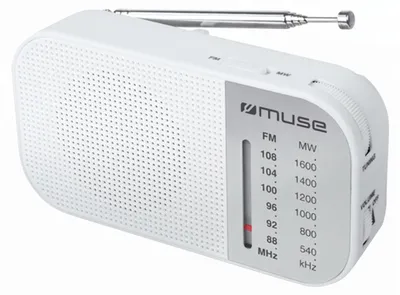 Produktbild von Muse M-025 RW, Tragbar, Analog, FM, MW, 88 - 108 MHz, Weiß, Drehregler