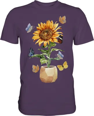 Produktbild von Schmetterling Sonnenblumen Shirt Gärtner Geschenk Garten – Urban Purple / 3XL