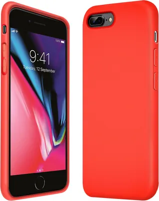 Zdjęcie produktu dla Etui na telefon iPhone 7 Plus / 8 Plus silikonowe etui ochronne na telefon komórkowy, czerwone