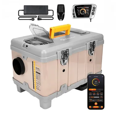 Obrázek produktu pro Parkovací topení Sunster Diesel Heater 8KW 12V 230V - Tiché Bluetooth topení se start/stop a ventilací pro obytné vozy, karavany a karavany