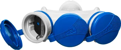 Zdjęcie produktu dla Rozgałęźnik trzykrotny z klapką hermetyczną, 3x2p+Z, IP44 W-01161 PLASTROL