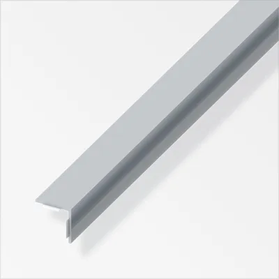 Produktbild von alfer Winkel 2.5 m, 20 x 20 mm PVC (Kunststoff) glatt grau glänzend