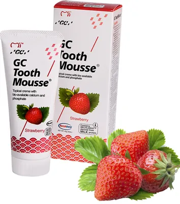 Produktbild von GC Tooth Mousse Zahnpasta für empfindliche Zähne für Kinder Erdbeergeschmack