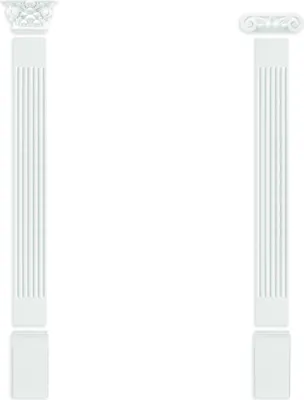 Produktbild von Pilaster Komplettset 1 | vorgrundierte Oberfläche | inkl. Kapitell und Basis | schöner Wohnen | Wanddekor | Stuck | weiß | Polyurethan| PL273