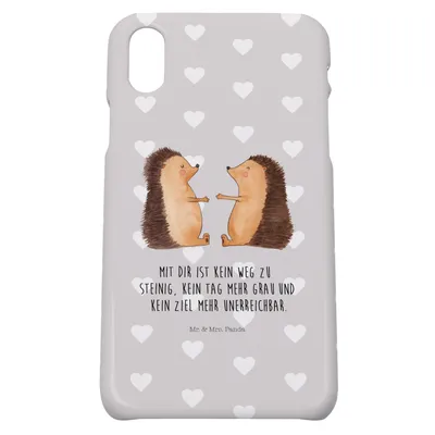 Produktbild von Mr. & Mrs. Panda Iphone 10 Handyhülle Igel Liebe - Grau Pastell - Geschenk, Hochzeit, Cover, X, Hülle, Verheiratet, Freundin, Handy