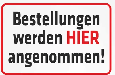 Produktbild von INDIGOS UG - Aluverbundplatte Schilder 3mm - Sicherheit - Verkaufsschild Bestellungen werden hier angenommen - 300x200 mm