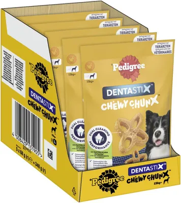 Produktbild von PEDIGREE® DENTASTIX™ CHEWY CHUNX™ Max 15kg+ mit Huhn 5 x 68g