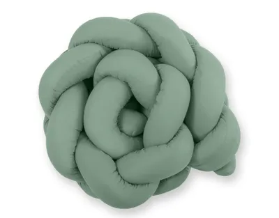 Image de Protection tressée pour lit 180 cm sauge pour bébé en coton de haute qualité et ECO FILLBALL