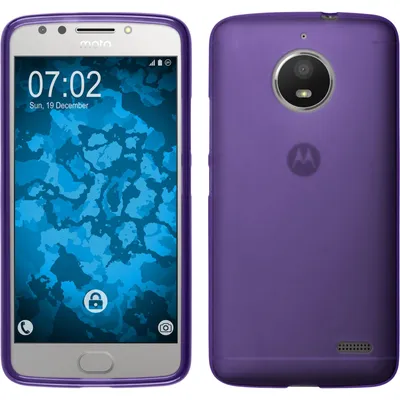 Produktbild von PhoneNatic Case kompatibel mit Lenovo Moto E4 (EU Version) - lila Silikon Hülle matt + 2 Schutzfolien