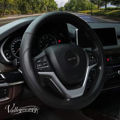 Obrázek produktu pro Potah na volant z mikrovlákna, Imitace kůže, univerzální, 38 cm (černý)