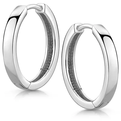 Produktbild von MATERIA by Matthias Wagner Creolen Damen Ohrringe 21mm Silber 925 rhodiniert 3mm breit mit Geschenk-Schachtel SO-426
