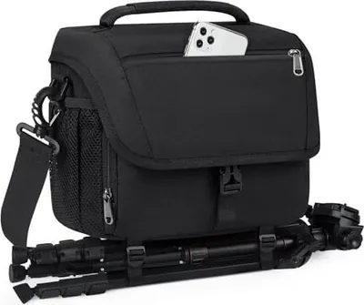 Produktbild von RAINSMORE Kameratasche Spiegelreflex DSLR SLR Fototasche Groß mit Regenschutzhülle Taschen für Fotografen Kamera Objektive Zubehör Schwarz