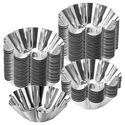 Mini-Tartelette-Förmchen, 50 Stück, Edelstahl, Ø 6,6 cm