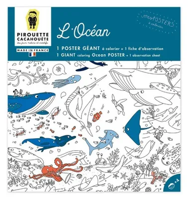 Immagine prodotto di Pirouette Cacahouete Poster gigante - Pagina da colorare - L'oceano