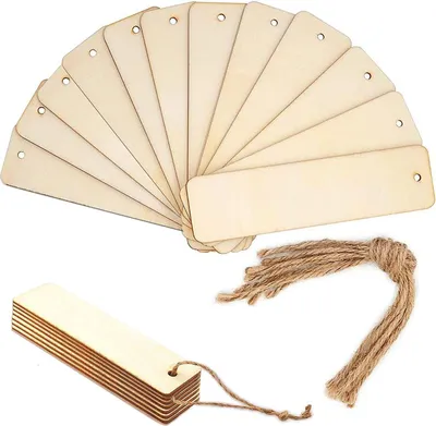 Produktbild von Blanco Holz-Lesezeichen - DIY-Handwerk - 12 Stück
