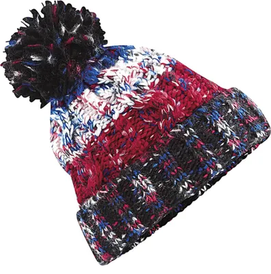 Produktbild von Strickmütze Herren Grobstrick Bunt Bommelmütze Wintermütze Neverless® unisize