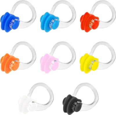 Produktbild von Neusclip für das Schwimmen Wasserdichte Silikon Surfneusstecker - Wiederverwendbar und Bunt (Set von 8)