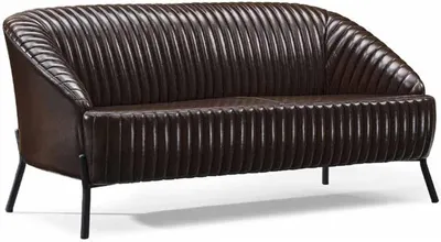 Immagine prodotto di Suite in pelle marrone soggiorno due posti poltrona in pelle di design 2pcs