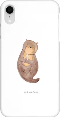 Produktbild von Mr. & Mrs. Panda Iphone XR Handyhülle Otter Muschel - Weiß - Geschenk, Premium Kunststoff, Büro, Grübeln, Handy Case, Seeotter