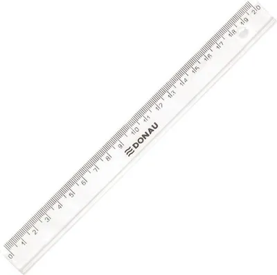 Obrázek produktu pro Pravítko Donau plastové, transparentní, 20 cm