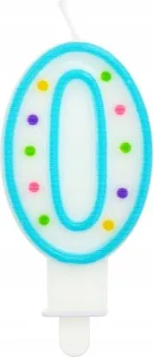 Obrázek produktu pro Svíčka s čísly a tečkami 0, 7,5 cm (Párty, Svíčky)