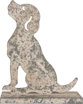 Zdjęcie produktu dla Clayre & Eef Figurka dekoracyjna Pies 16x8x19 cm Szary Metal