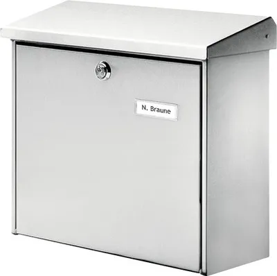 Produktbild von BURG-WÄCHTER Briefkasten Comfort 3913 SI ohne Zeitungsfach mit Namensschild, Verzinkter Stahl, Einwurf-Format DIN C4