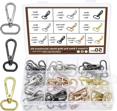 Produktbild von Famanu Lanyard Schlüsselanhänger Clip Haken - 50 Stück in 4 Farben und 3 Größen