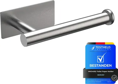 Produktbild von Ibergrif MK34052 Toilettenpapierhalter, selbstklebend, ohne Bohren, Edelstahl, Einheitsgröße, Grau