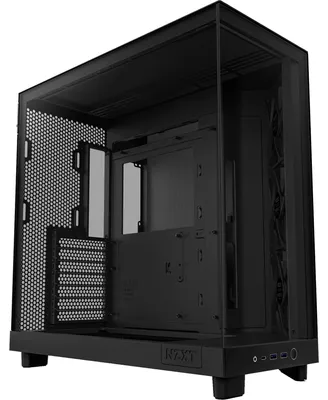 Produktbild von NZXT H6 Flow, Midi Tower, PC, Schwarz, ATX, micro ATX, Mini-ITX, Stahl, Gehärtetes Glas, 16,3 cm