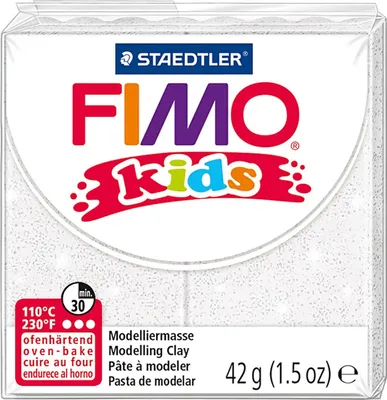 Produktbild von Fimo Kids Monting Clay White Glitter, 42gr