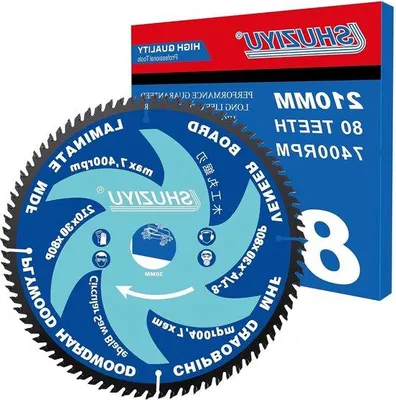 Produktbild von Holzbearbeitungszirkelsägeblatt 210mm 80Zähne - 30mm Mittelpunktbohrung - Mit 25,4-22,23-20-15,88mm Dämpfmittel
