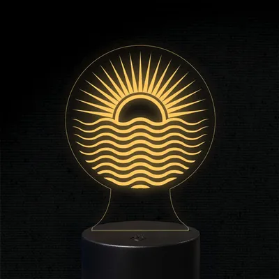 Produktbild von INDIGOS UG - 3D LED Nachttischlampe - Sonnenuntergang - Touch-Nachtlicht - Illusion, Geschenk - Weihnachten Geburtstag Junge - Mädchen Nachtlicht