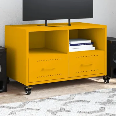 Produktbild von Möbel TV-Schrank Senfgelb 68x39x43,5 cm Kaltgewalzter Stahl - TV-Schränke &41301