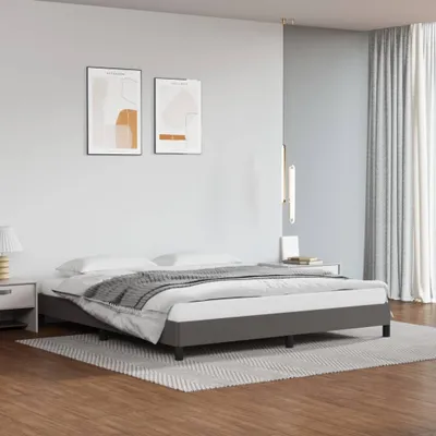 Produktbild von The Living Store Bettgestell Grau 160x200 cm Kunstleder