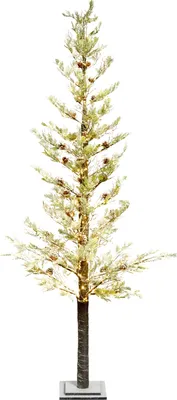 Produktbild von BELIANI Outdoor LED Weihnachtsbeleuchtung Weiß Kunststoff 245 cm Baumform Kiefer mit Stromanschluss zum Aufstellen für Außen Deko Adventsdekoration