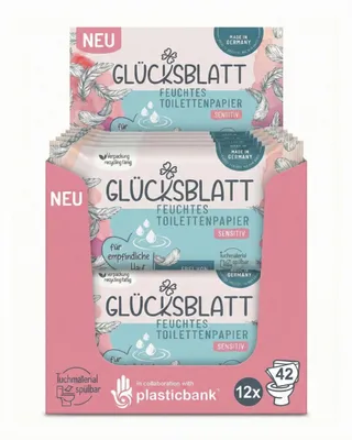 Produktbild von Feuchtes Toilettenpapier SENSITIV, 12x42 Tücher, ohne Duft- & Farbstoffe,  getestet, für empfindliche Haut, sanfte Pflege