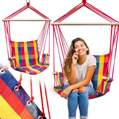 Zdjęcie produktu dla Hamak krzesło brazylijskie fotel wiszący huśtawka duży wygodny xxl boho