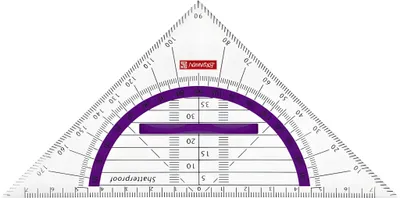 Produktbild von Brunnen Geometrie-Dreieck Colour Code (für Schule und Büro, 16 cm, bruchsicher, ergonomischer Griff) violett / purple ein Stück