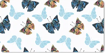 Produktbild von MuchoWow® Schreibtischunterlage Schmetterling - Insekten - Muster - Sommer 80x40 cm - XXL Mauspad - Gaming Mauspad