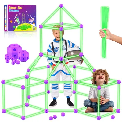 Immagine prodotto di BERYLED, set da costruzione da 100 pezzi, luminescente al buio, adatto a bambini dai 3 ai 13 anni